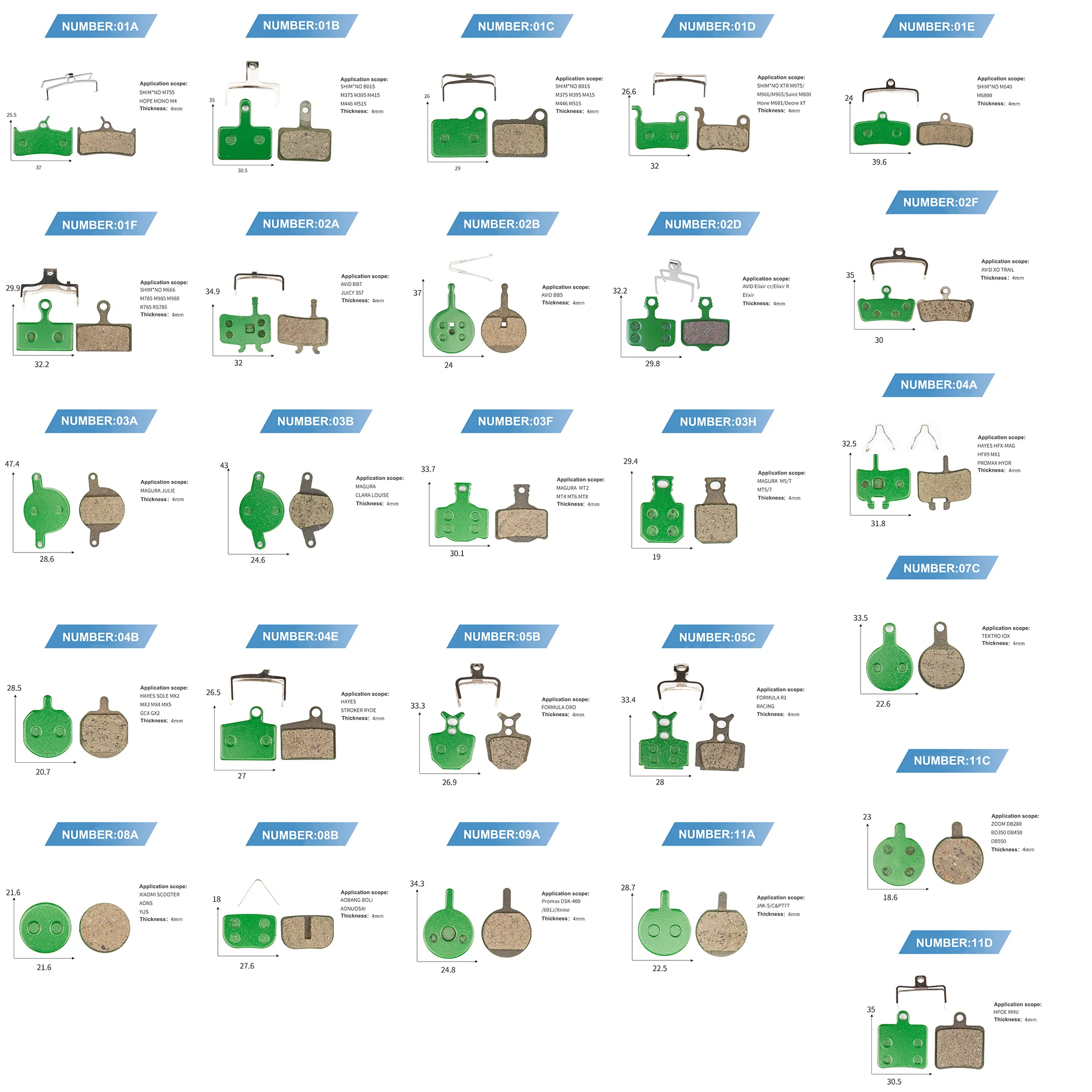 Superbsail High Quality Ceramic Bike Brake Pad MTB Mountain Cycle Bicycle Disc Brake Pads Other Bicycle Parts Bike Brake Pad