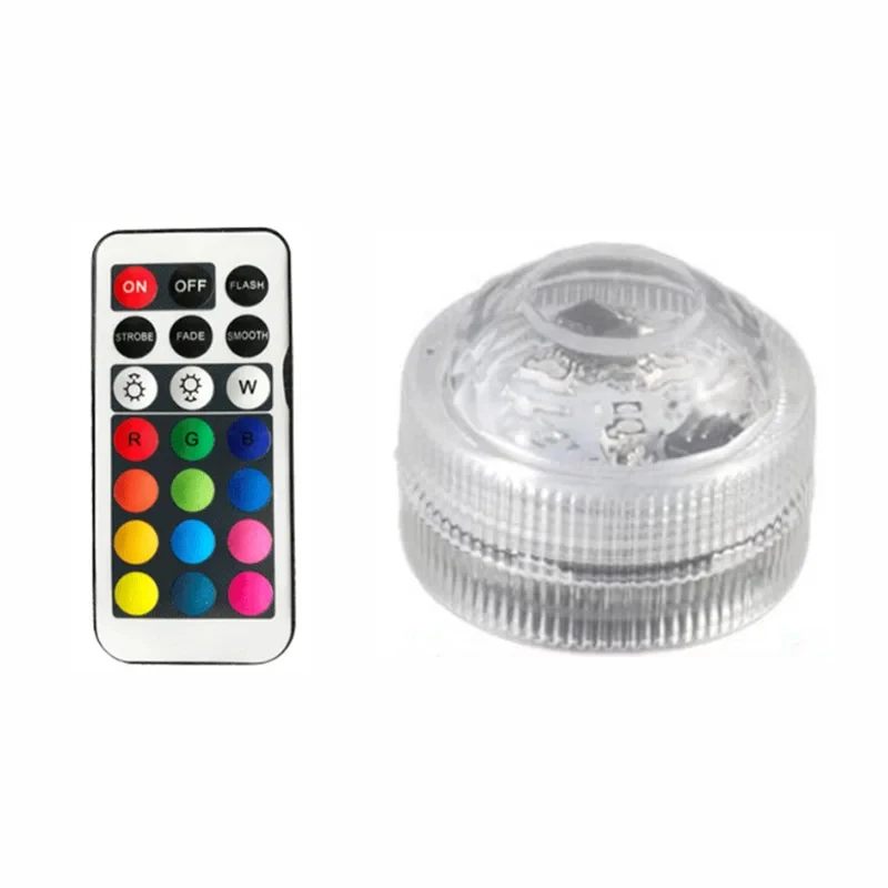 Battery Operated RGB Color Waterproof Round Decoration LED Candles Submersible Tea Light
