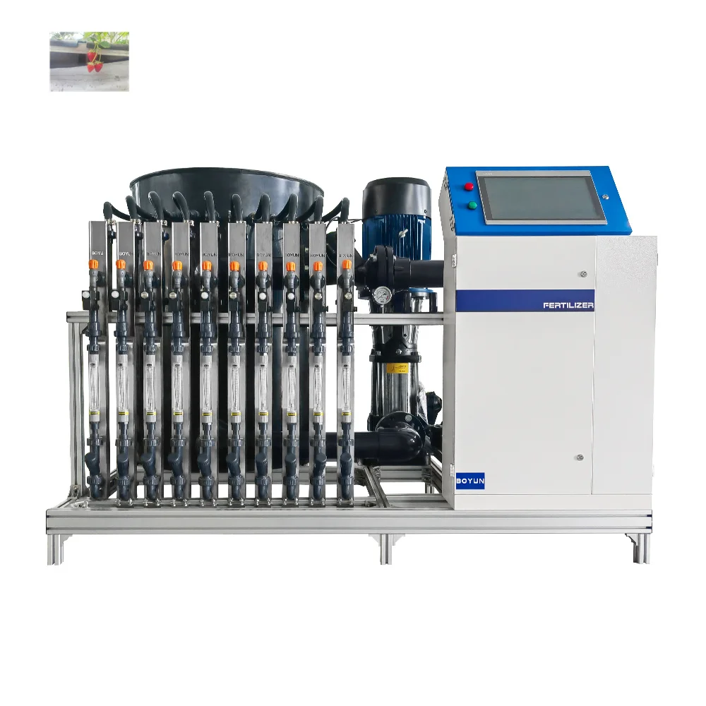 Smart agricultural water and fertilizer drip irrigation machine in greenhouse