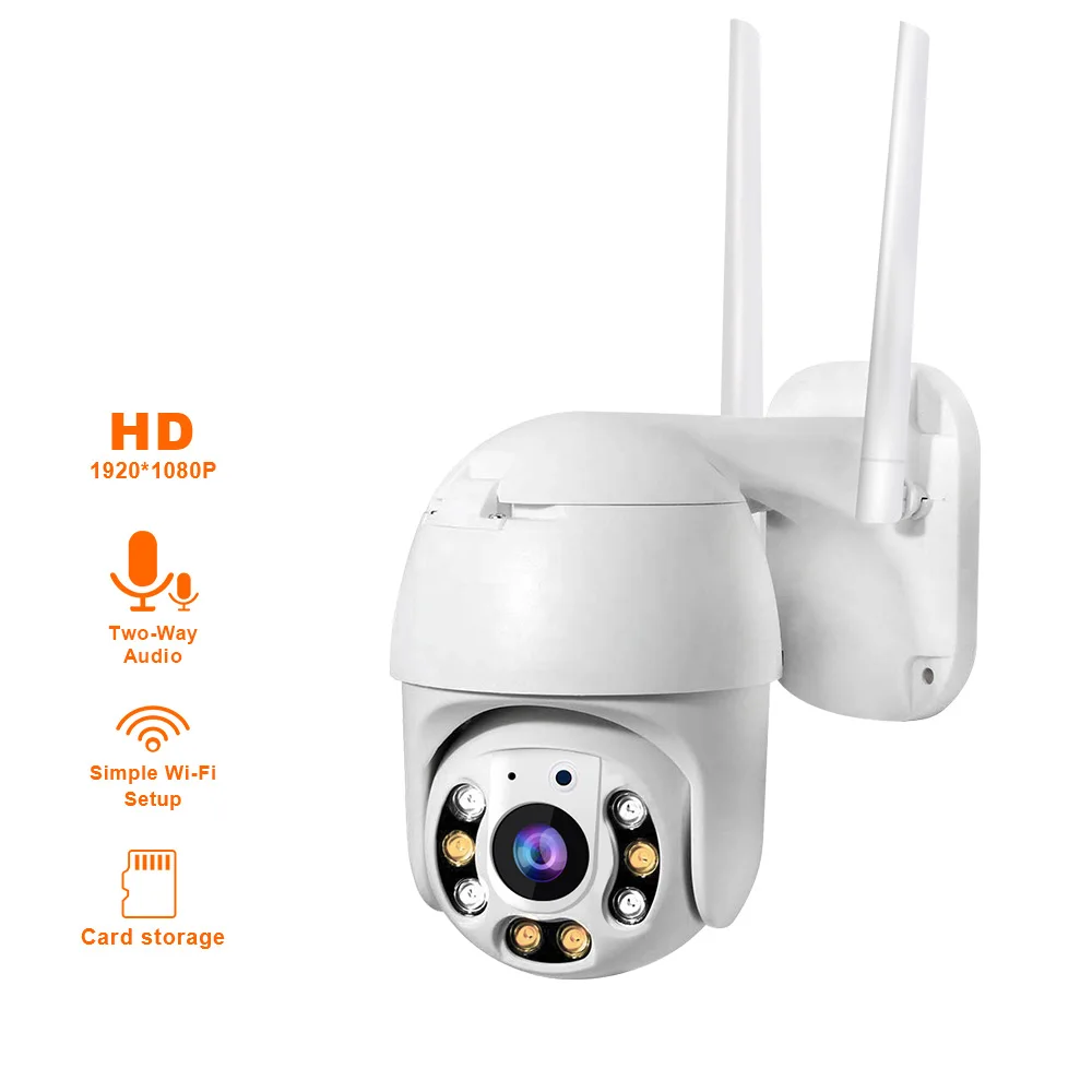 1080P PTZ Wifi Camera Auto Tracking Motion Wireless Outdoor Dome Security Surveillance Wireless IP Camera Colorful In Night