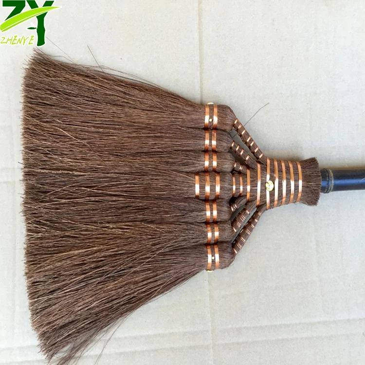 ZY-1720 Broom Palm Fiber Material 100% Natural Palm Fiber Brooms Household Soft Broom for Cleaning