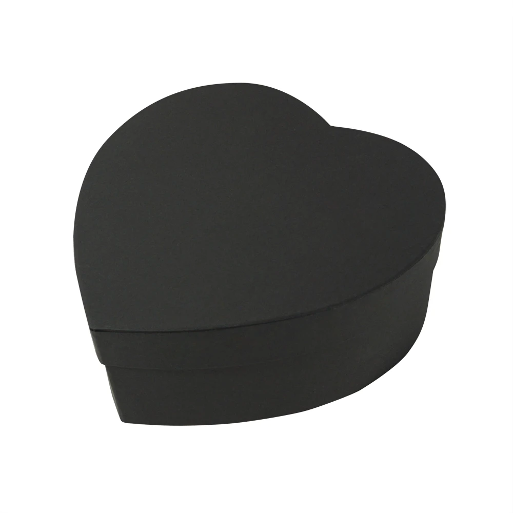 Black Paper Heart Shaped Soap Cardboard Box for Valentine's Day Wedding Candy Flower First Period Gift Packing Box