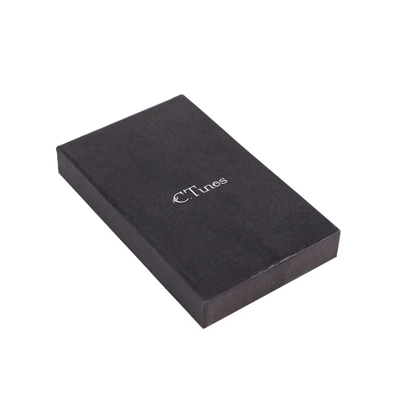 custom black cardboard phone case cover packaging screen protector packing drawer paper gift box