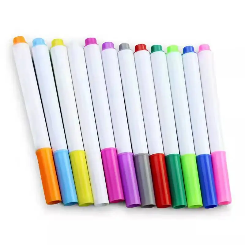 Hot-selling 12 Colors Eraser Fluorescent Liquid Chalk Marker Pens for Kids DIY Painting