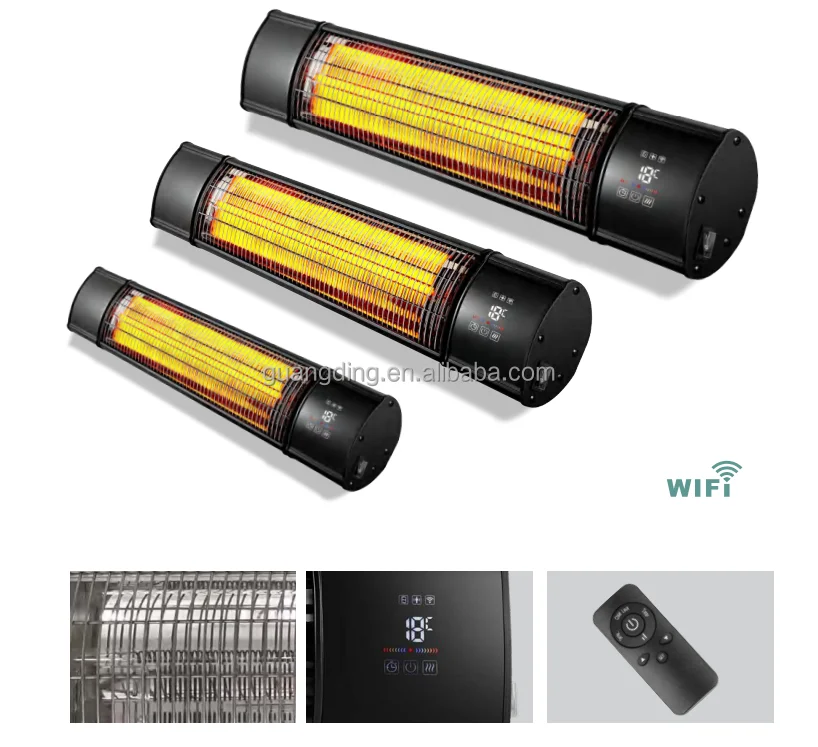 Outdoor Patio Umbrella Heater,Courtyard Heater  Electric Infrared Space Heater with 3 Heating Panels for Pergola ,2400W IP65
