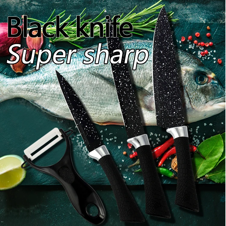 OEM/Professional Non-Stick Coating Kitchen Knives Stainless Steel Kitchen Knife Set Chef Knife Fruit Slicing Cleaver