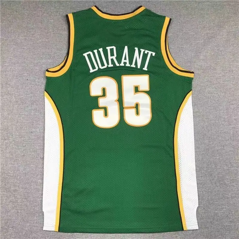 Custom Legend Throwback 35# Durant Sonics Basketball Jersey
