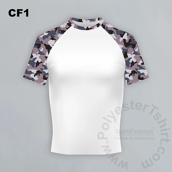 Raglan Camouflage & White T-shirt for Sublimation