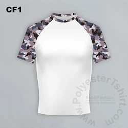 Raglan Camouflage & White T-shirt for Sublimation