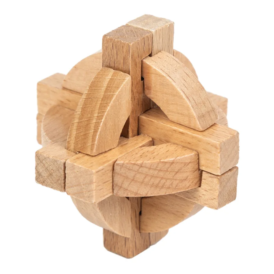 3D wooden puzzle luban kongming lock puzzle set toy brain puzzle cube wooden brain teasers cube block for children adult