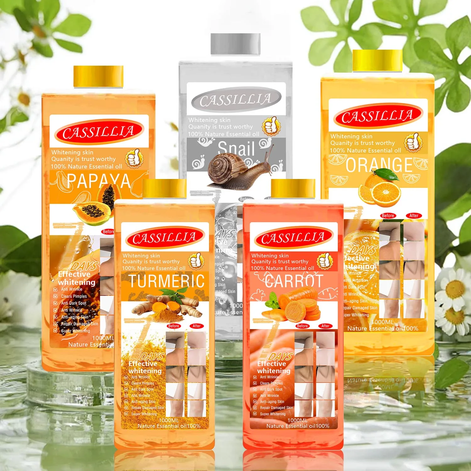 Nature Essential Oil 100% Glowing Super Whitening Skin Anti-aging Dark Spot Removal Face&Body Lightening Massage Oil