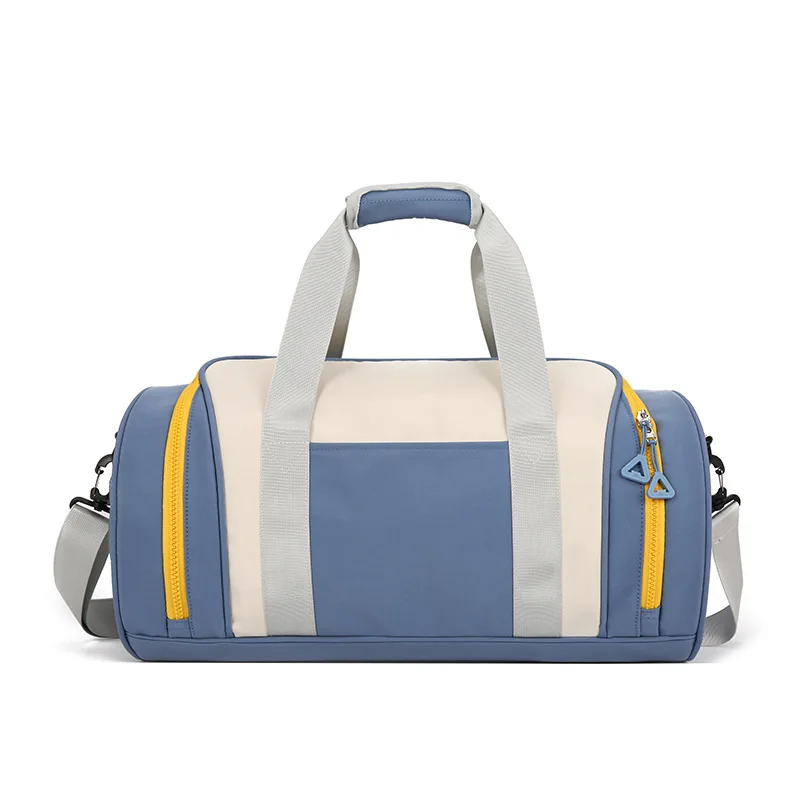 High Quality Portability Color Clash Large Capacity 100% Polyester Men And Women Tote Travel Bag Handheld Gym Bag Set Customized