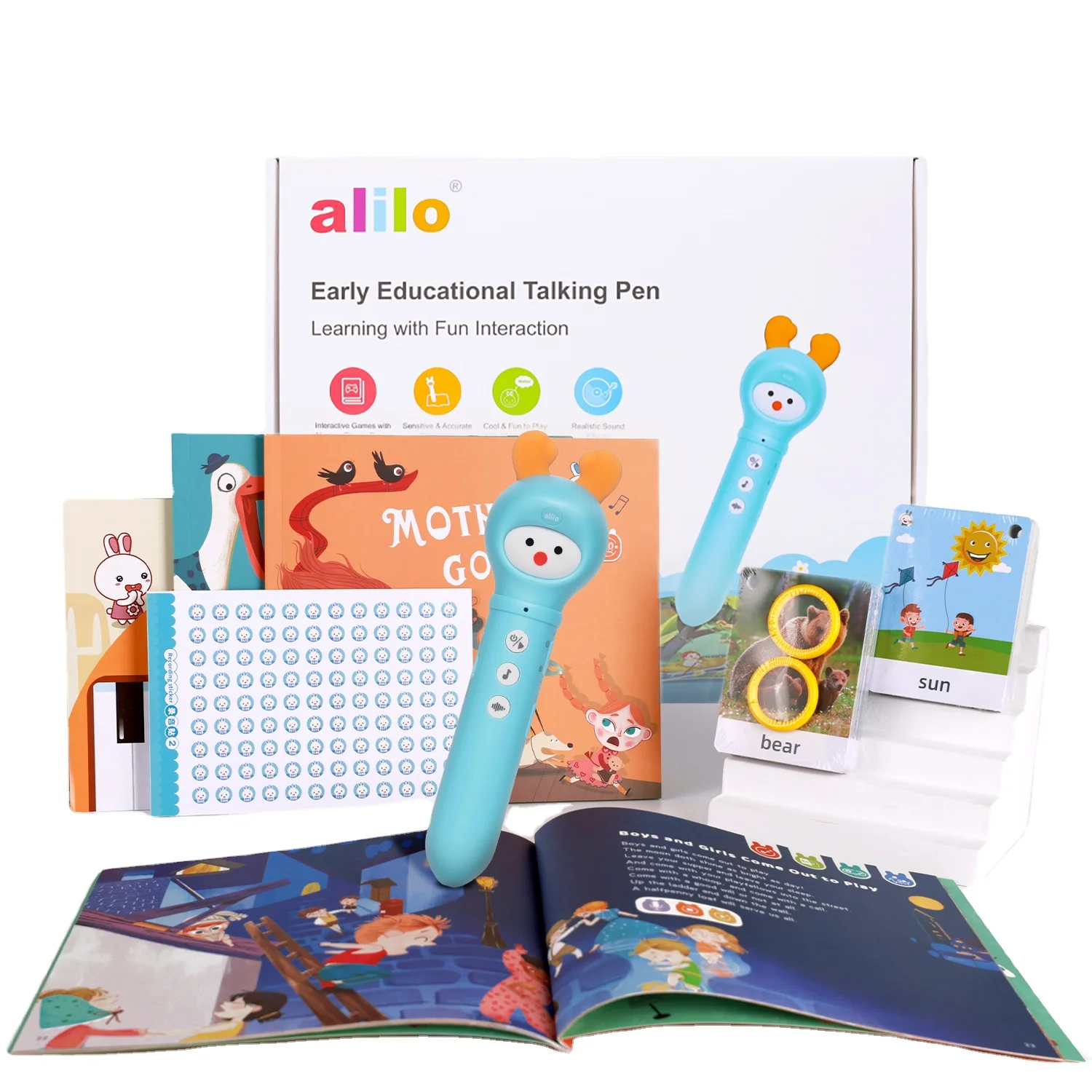 Alilo Music Children Reading Sound Smart Talking English Books learning machine oid Pen Reader for Kids