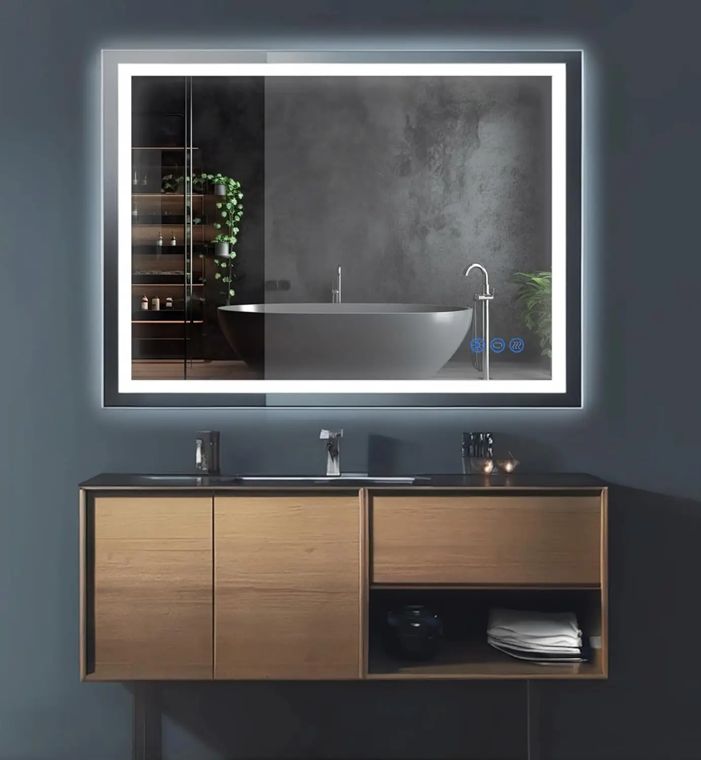 High Quality Modern European living room & Bathroom new design wall mirror 3d infinity mirror with 3 color Temperature Light