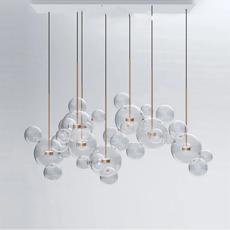 Chandelier glass nordic modern living room restaurant clothing shop bar individuality creative lamps LED glass chandelier