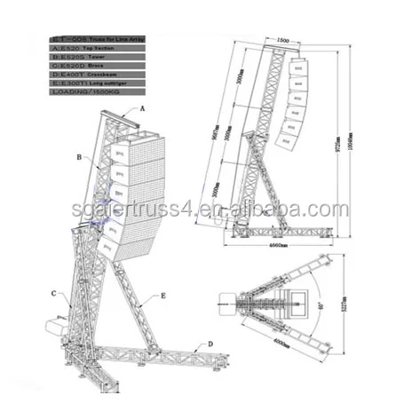 Sgaier Aluminum Alloy Adjust Surround Sound Speaker Floor Stand Universal Surround Sound Speaker Stand For Outdoor Concert