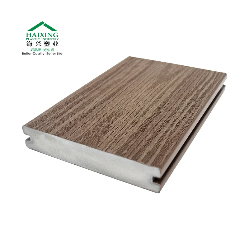 New Generation waterproof Groove Solid WPC PVC Decking Outdoor ASA co-extrusion