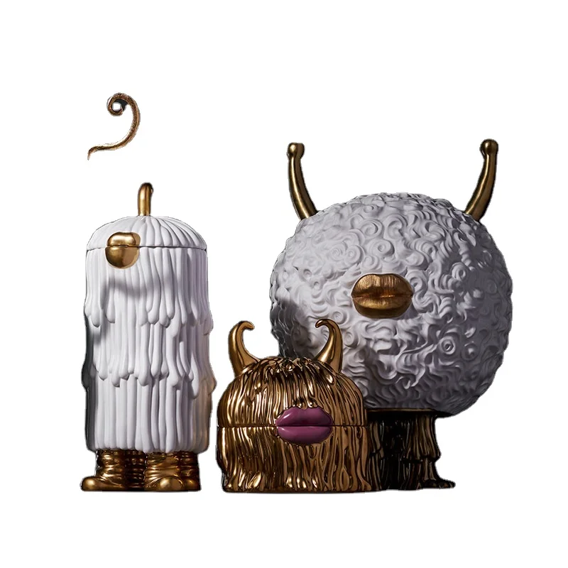 Aesthetic Decor HAAS BROTHERS Motive Palm Coral Sculpture Ceramic Art Decoration