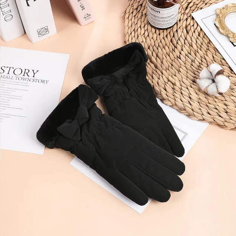 Woman Winter Plus Velvet Thicken Glove Outdoor Waterproof Screen Touch Fashion Warm Glove