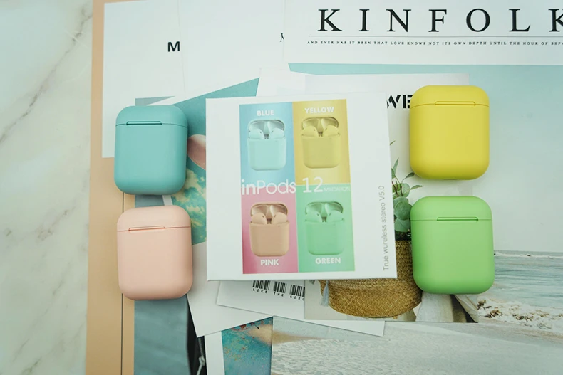 Топ продаж TWS Macaron inpods 12 i12 матовые цветные беспроводные наушники-вкладыши с истинным шумоподавлением HIFI звуковые наушники