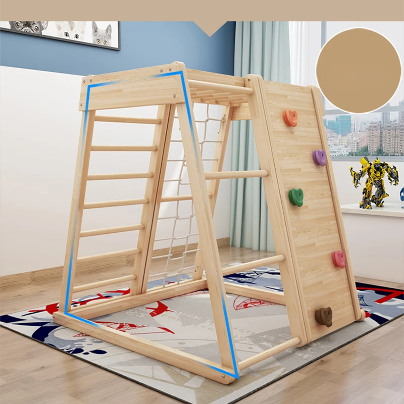 Kids Wooden Climbing Frame Triangle Pikler Climbing Equipment For Toddlers Playground Set