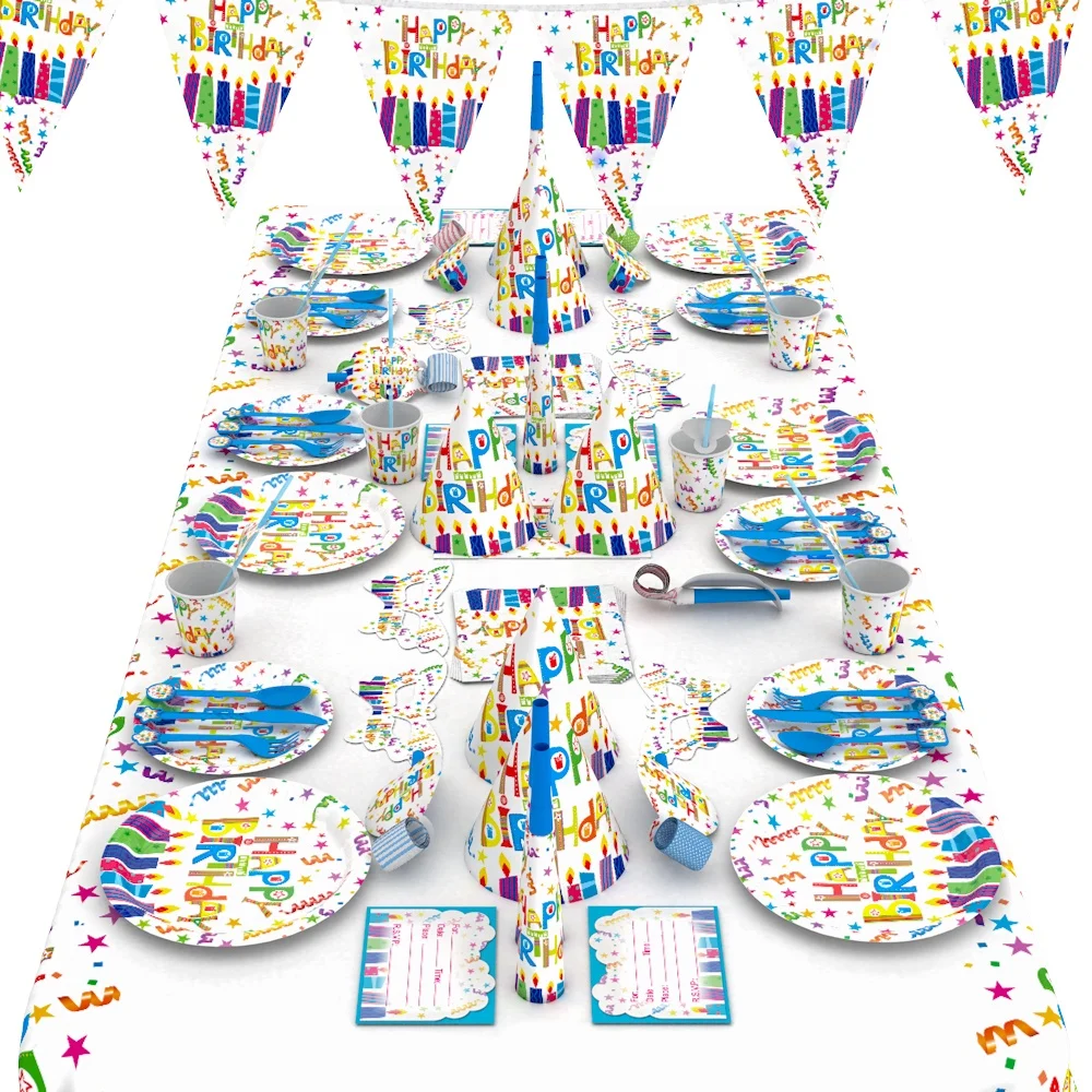 Wholesale Kids Theme Birthday Decorations Sets Party Supplies for Girls and Boys