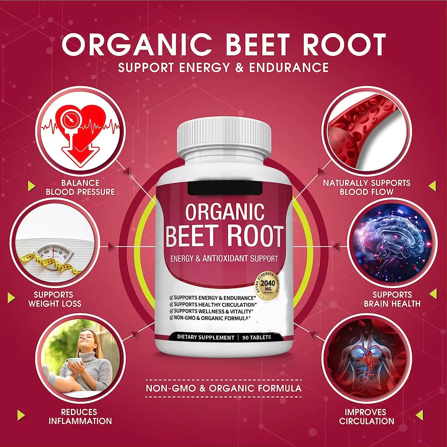 Organic Beet Root Powder Tablets  Capsules Natural Nitric Oxide Beets to Support Energy Black Pepper Better Absorption
