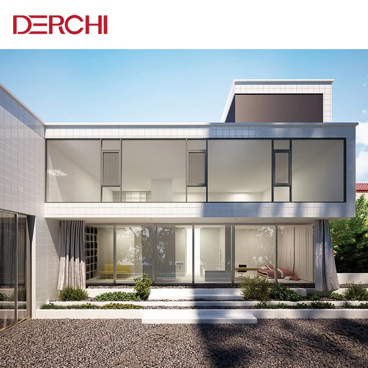 DERCHI NFRC Customized House Energy Efficient Aluminium Windows Storm Outswinging Casement Window