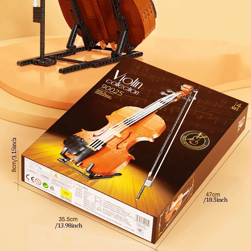 DIY Building Blocks Set Simulation Violin Models 919pcs Brick Sets Best Holiday Gift For Home Decoration Construction Compatible