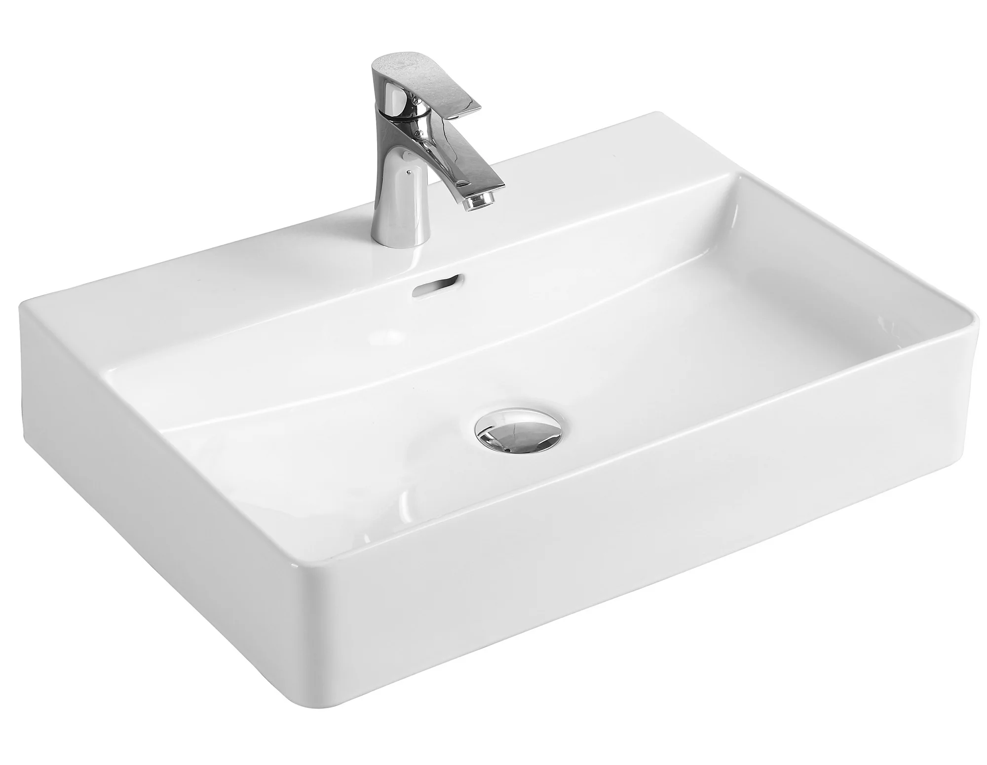 Popular Rectangle Vanity Sink Above Counter Mounting Ceramic Wash Basin Bathroom Hotel Apartment