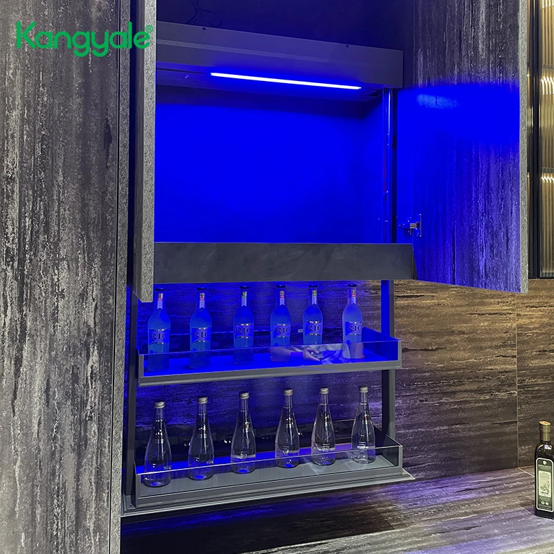 Kangyale Kitchen Cabinet Organizer Electronic Lift Basket Electric Glass Shudder Cabinet Lifting-baskets