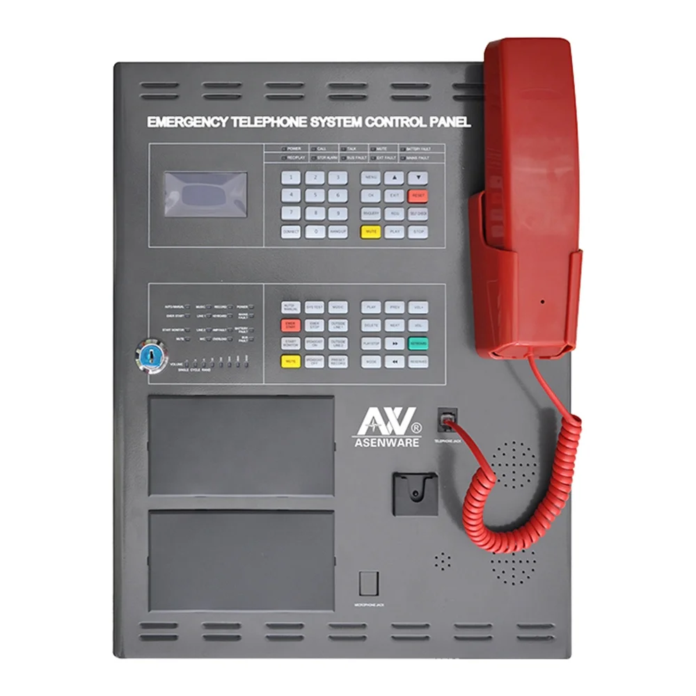Asenware Fire Telephone Control Panel Wall Mounted Fireman Intercom System Emergency Fire System for Hotel Plaza