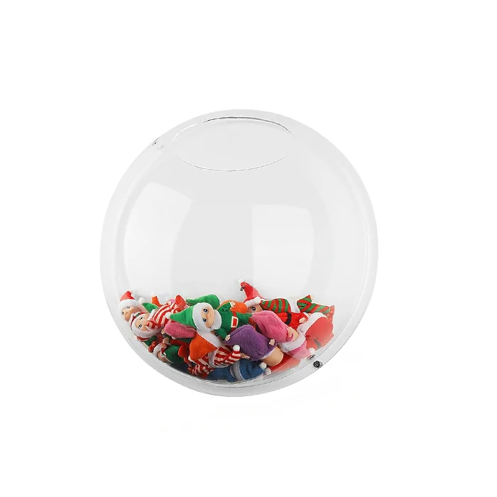 Custom Wall Mounted Semicircle Clear Acrylic Toy Dispenser With a Top Mouth for Nursery Playroom Shop