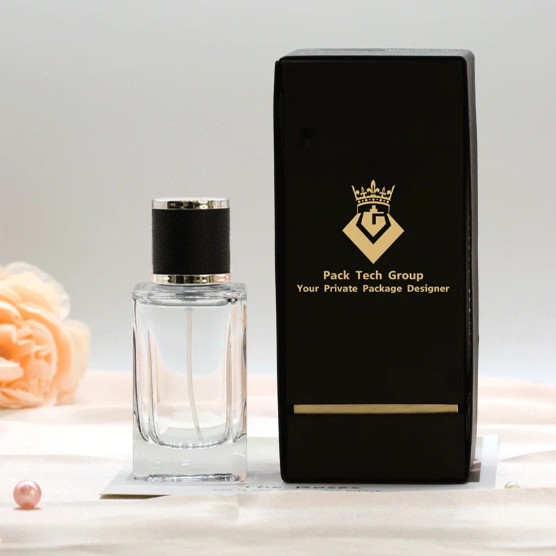 Hot Sale 50 ML Clear Cosmetic Packaging Fragrance Empty Square Glass Home Perfume Bottles With Pump Spray
