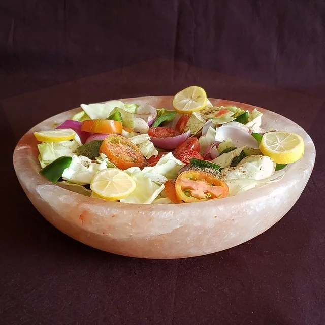 premium quality Himalayan Natural Pink Salt Serving Plates Bowls  salt dinnerware OEM ODM style customization logo