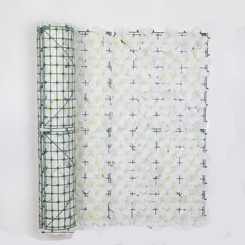 Hot Selling 1*3m White Flower Artificial Hedge Fence For Garden Backdrop Wall Backyard Decoration