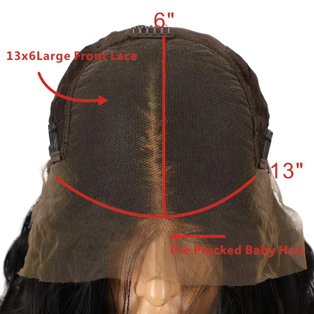 
13x6 Lace Front Black Wig, 22 Long Natural Wavy Synthetic Wig for Women, Pre Plucked with Natural Hairline and Baby Hair 