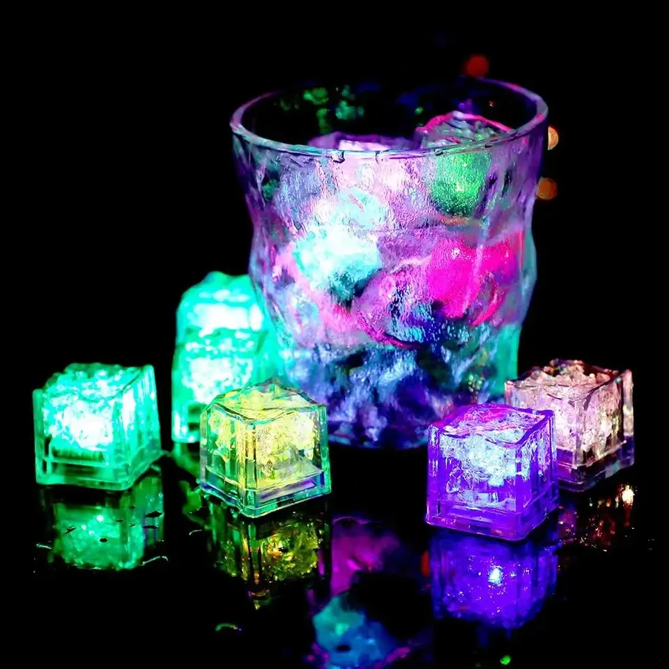 Palmy Luminous LED Glow Led Ice Cubes Halloween Neon Party Supplies Party Wine Glass Block Flashing Induction Luminous Acrylic