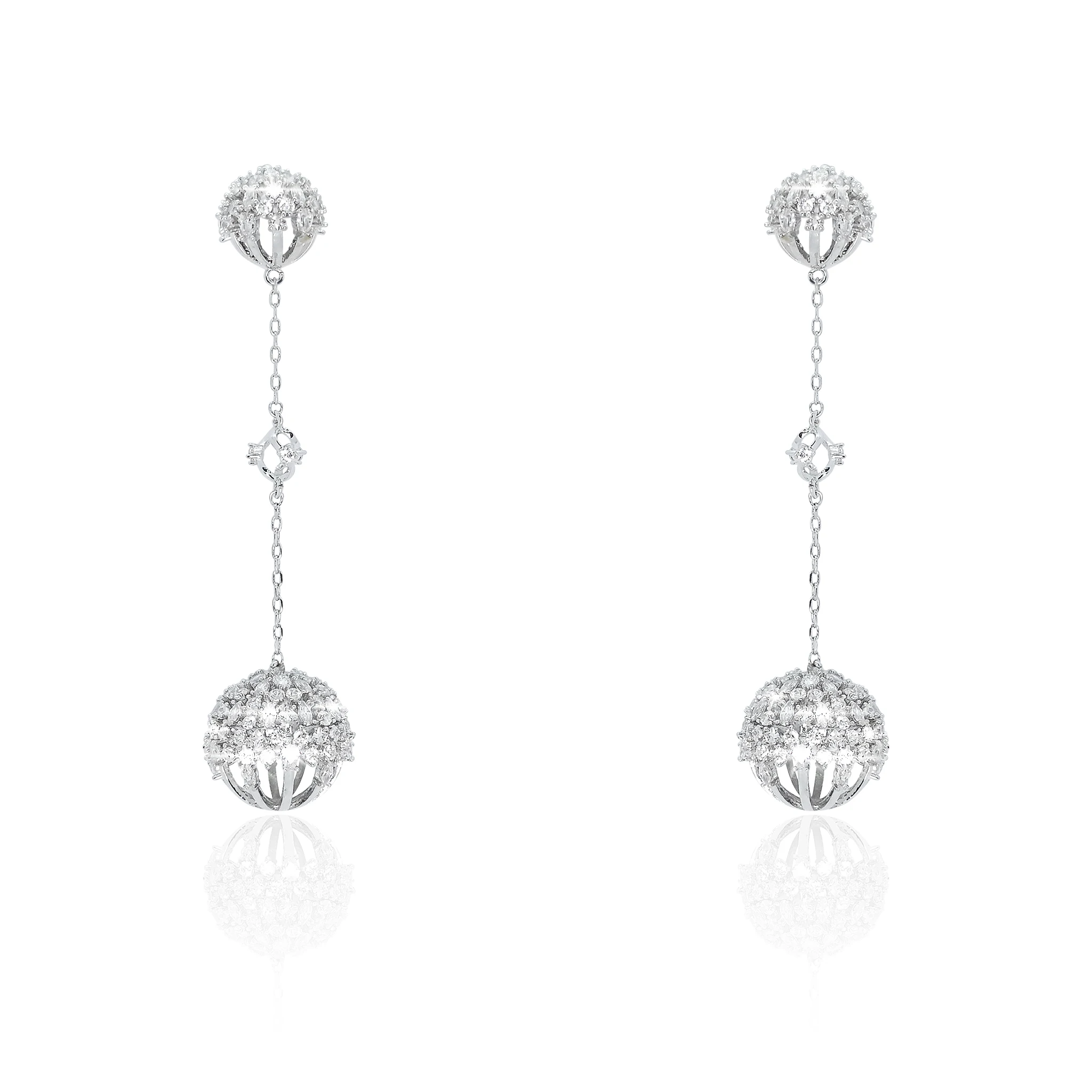 
2021 Top sale fashion New ball earrings silver plated young girl women Gift Party 