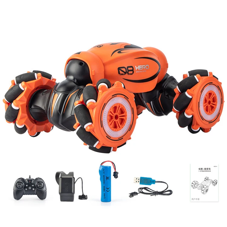 2.4GHz Electric Gesture Sensor Watch Control Off Road 360 Flips Lights Music Twisting Vehicle Drift RC Car Driving Toy