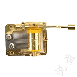 18 Note Hand cranked Musical Movement custom made hand crank golden  music box mechanism