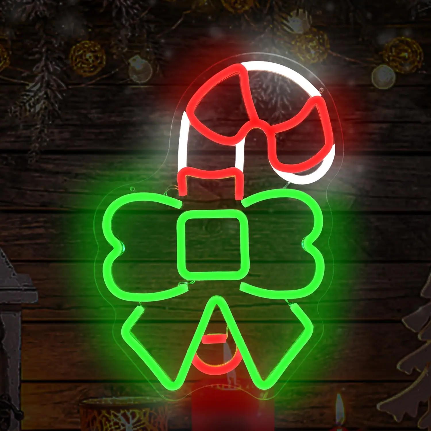 Christmas Candy Neon Sign for Wall Decor Dimmable Christmas Sign for Bedroom Children Kids Gift Living Room Winter Home Party