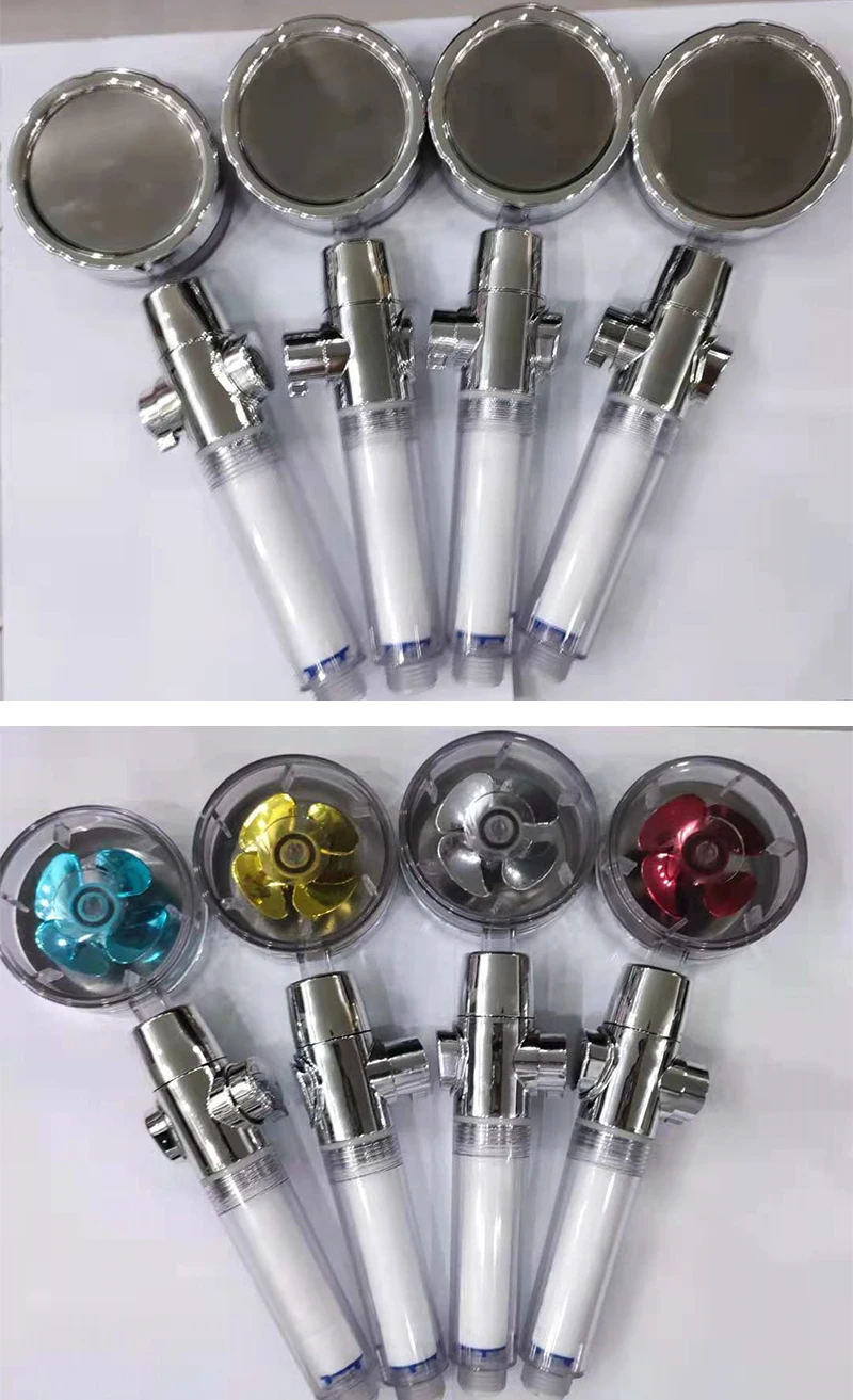 wholesale New 2024 bathroom High Pressure Water Spray ABS Spinning Fan Hand Shower Head With Small Turbo Fan