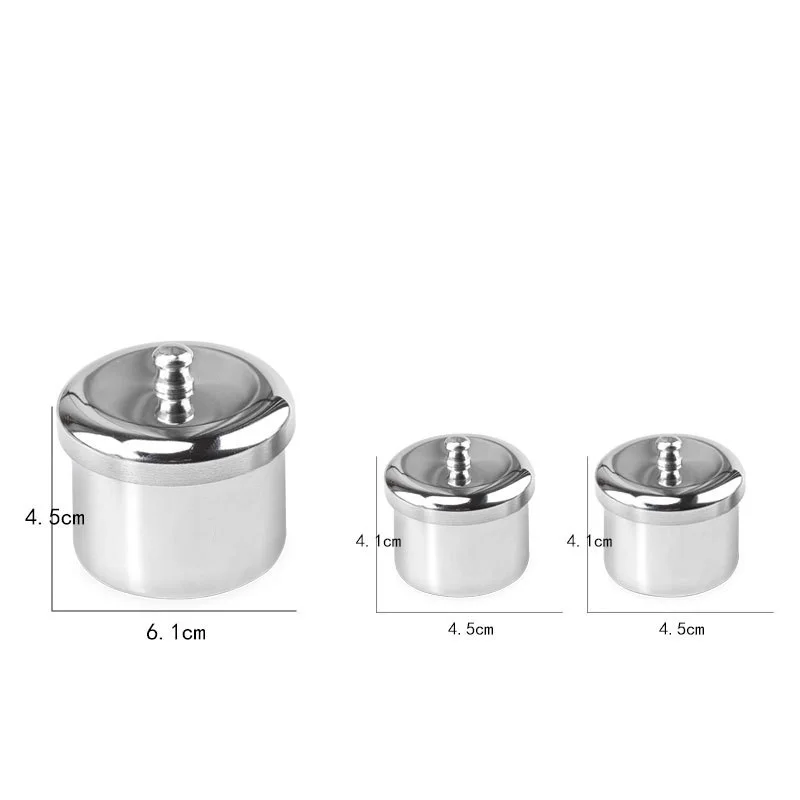 Newest Mini Nail Art Stainless Steel Sterilizer Tray 3pcs/set Metal Dappen Dish Powder Holder Container