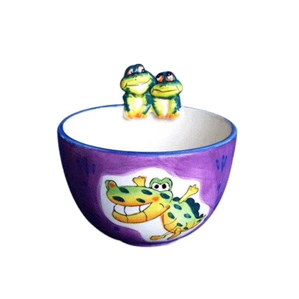 Керамическая миска для мороженого в виде лягушки, статуэтка животного, миска для еды, печенья, праздничные подарки