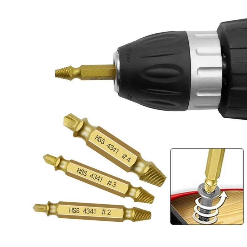 Hot sale 5 Pcs 4341 Titanium Plated Damaged Broken Head Screw Extractor Set