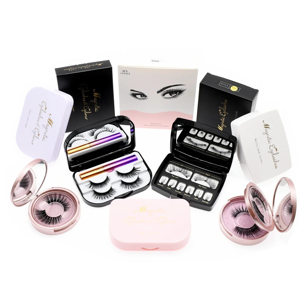 Накладные ресницы ручной работы 3d шелковые 5 магнитных ресниц два магнита для удлинения magic