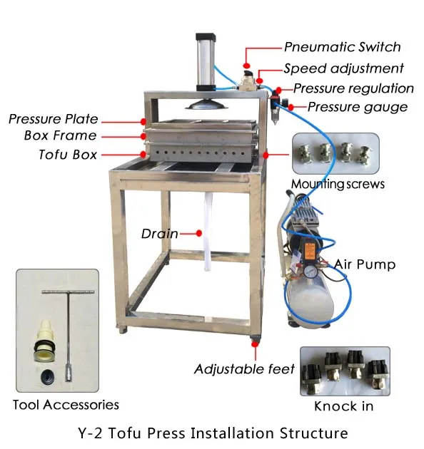 Pneumatic Tofu Press  Y-2 Tofu forming machine- tofu machine