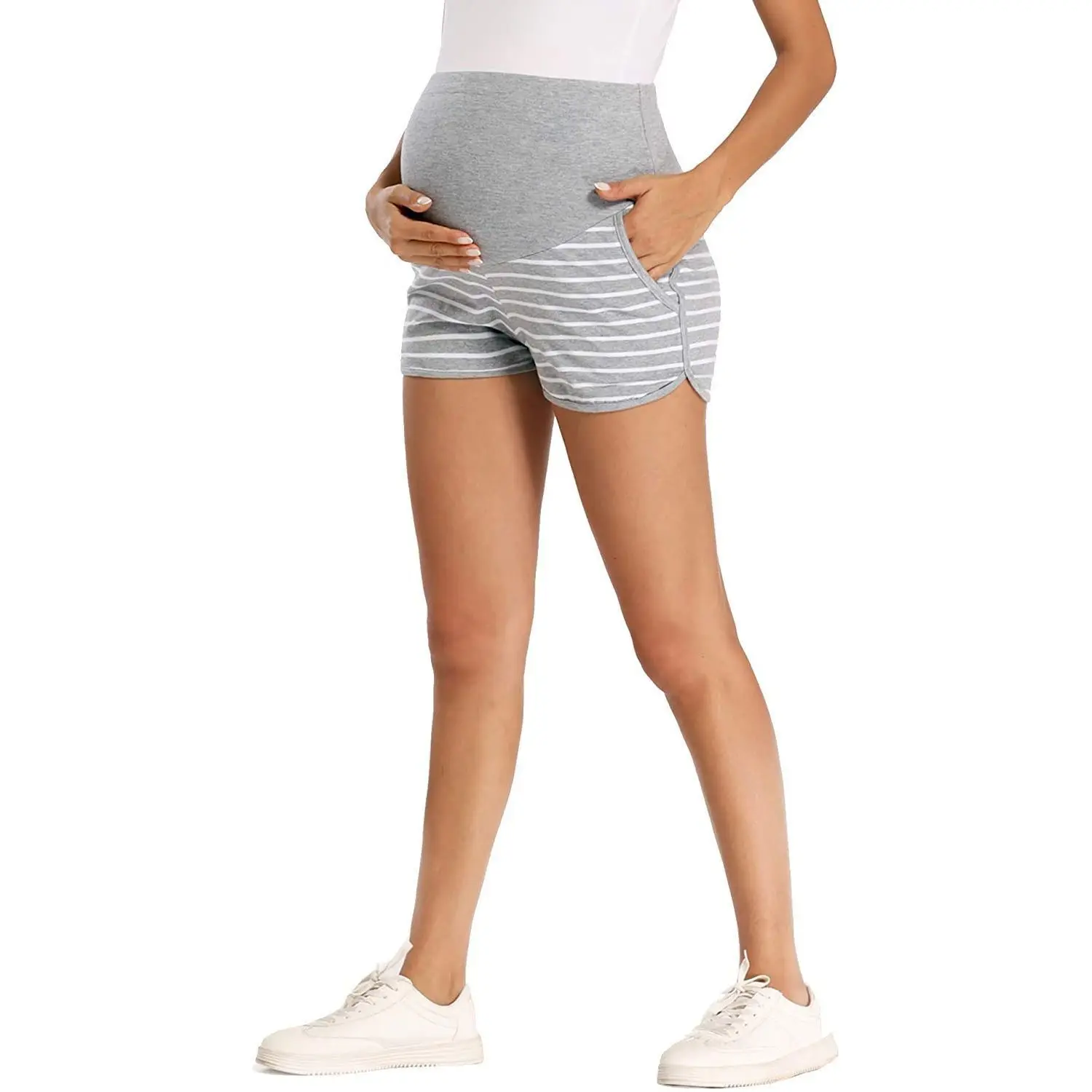 2021 Spring Summer Wholesale Good Quality Comfortable Loose Cotton Maternity Shorts For Pregnant Woman