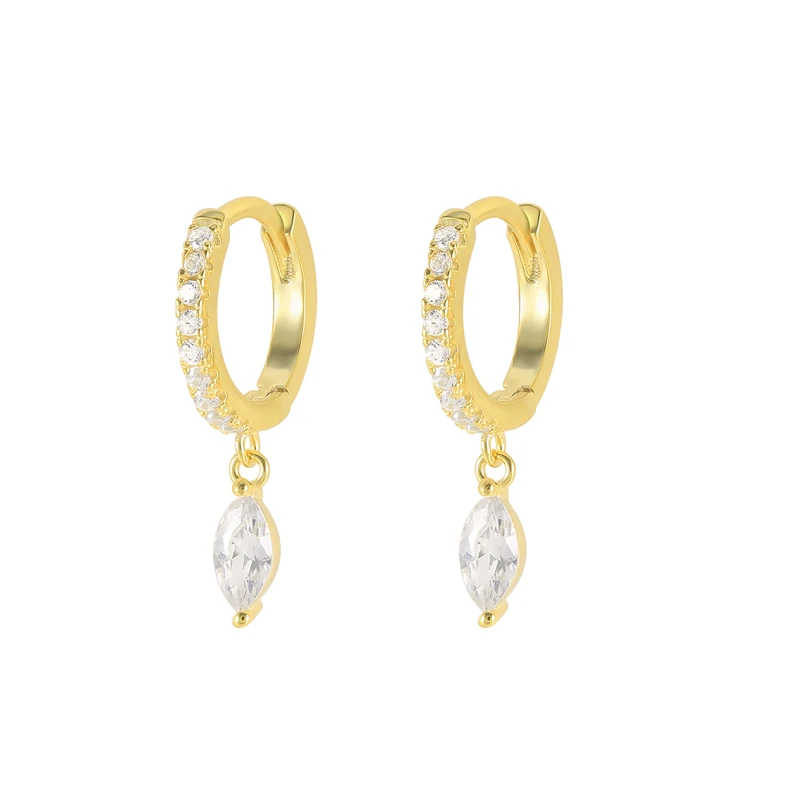 CANNER Wholesale Jewelry Zircon S925 Sterling Silver 18K Gold Plated Zircon Pendant Earrings For Woman